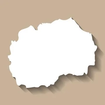 North Macedonia vector country map silhouette Stock Illustration
