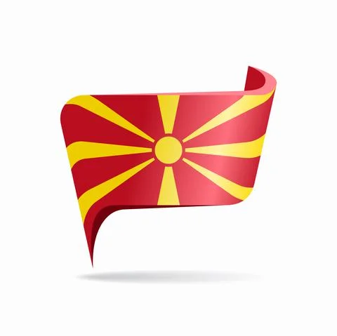 North Macedonian flag map pointer layout. Vector illustration. Stock Illustration