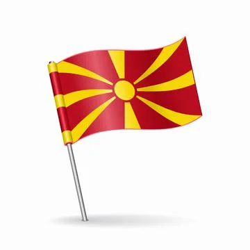 North Macedonian flag map pointer layout. Vector illustration. Stock Illustration