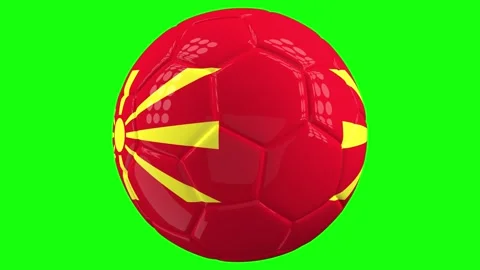 North Macedonian flag on soccer ball sea... | Stock Video | Pond5