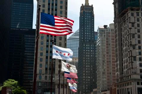 North Michigan Flags Stock Photos