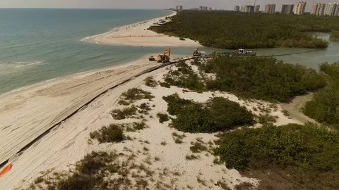 North Naples Beach reconstruction Stock Footage 89856392