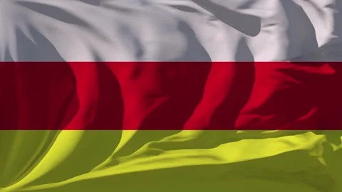 North Ossetia Flag Loop Stock Footage 295749193