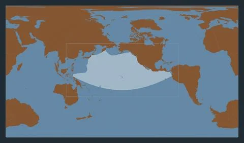 North Pacific Ocean, excluding sub-basins on the world map. Patterned Stock Illustration