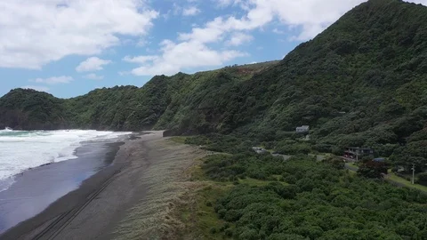 North Piha slow flight Stock Footage 100815891