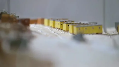 North pole colony model Video stock 130929598