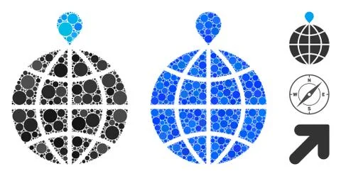 North Pole Composition Icon of Round Dots Stock Illustration