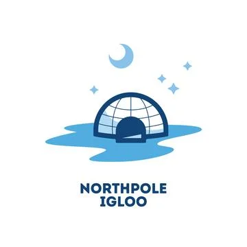 North Pole Igloo Logo Stock Illustration