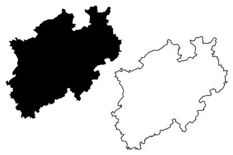 North Rhine-Westphalia map vector Stock-Illustration
