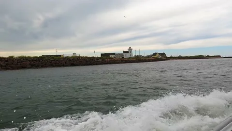 North Rustico Harbor, Prince Edward Island, Canada, filming from boat,  2 Vídeos de archivo 225503074