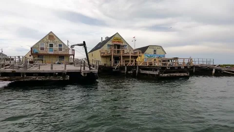 North Rustico Harbor, Prince Edward Island, Canada, filming from boat, Vídeos de archivo 225503084