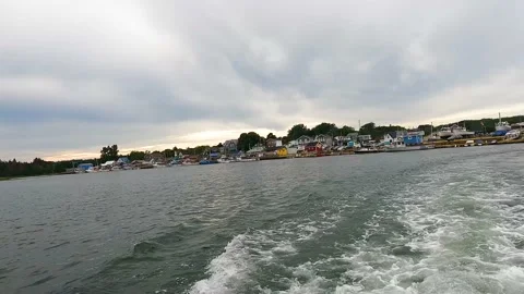 North Rustico Harbor, Prince Edward Island, Canada, filming from boat 1 Vídeos de archivo 225503166