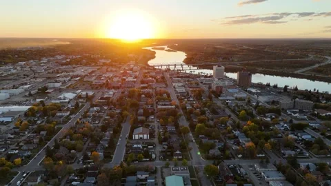 North Saskatchewan River on a Fall Evening Stock Footage 334760071