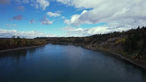 North Saskatchewan River Fall, October 3, 2024 Stock Footage 287344966