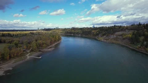 North Saskatchewan River Fall, October 3, 2024 Stock Footage 287344985