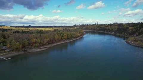 North Saskatchewan River Fall, October 3, 2024 Stock Footage 287344994
