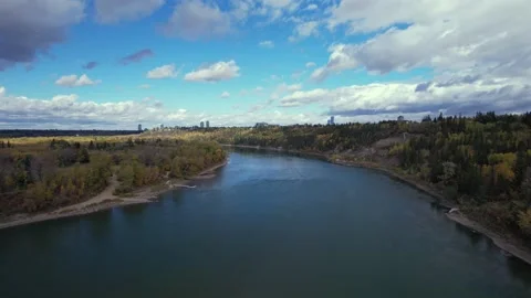 North Saskatchewan River Fall, October 3, 2024 Stock Footage 287345130