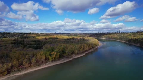 North Saskatchewan River Fall, October 3, 2024 Stock Footage 287345420