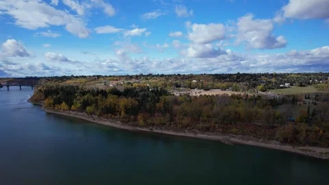 North Saskatchewan River Fall, October 3, 2024 Stock Footage 287345455