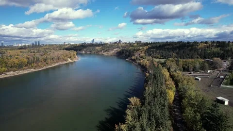 North Saskatchewan River Fall, October 3, 2024 Stock Footage 287345553