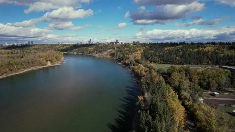 North Saskatchewan River Fall, October 3, 2024 Stock Footage 287345620