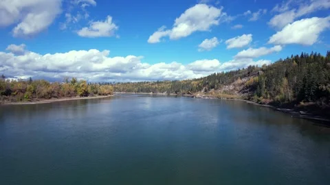 North Saskatchewan River Fall, October 3, 2024 Stock Footage 287345658
