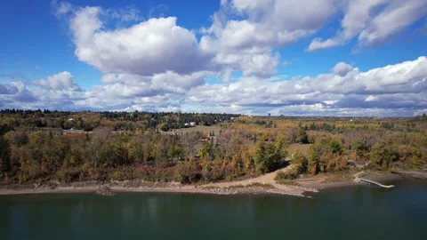 North Saskatchewan River Fall, October 3, 2024 Stock Footage 287345681