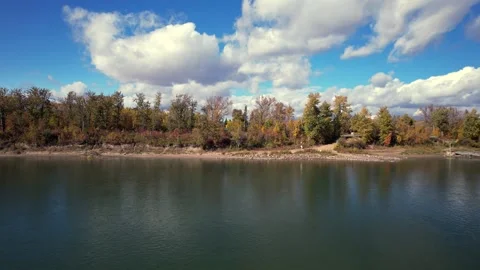 North Saskatchewan River Fall, October 3, 2024 Stock Footage 287345684