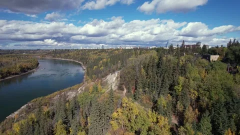 North Saskatchewan River Fall, October 3, 2024 Stock Footage 287345768