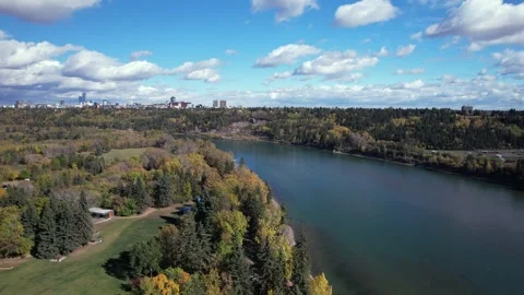 North Saskatchewan River Fall, October 3, 2024 Stock Footage 287345849