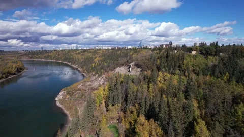 North Saskatchewan River Fall, October 3, 2024 Stock Footage 287345850