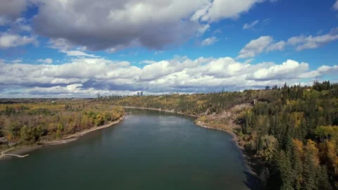 North Saskatchewan River Fall, October 3, 2024 Stock Footage 287346115