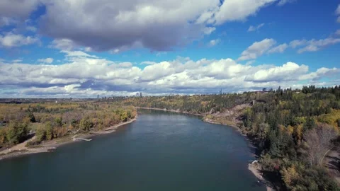 North Saskatchewan River Fall, October 3, 2024 Stock Footage 287346123