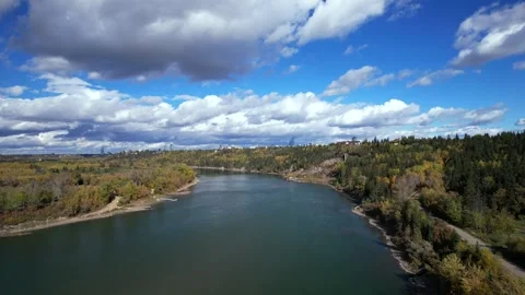 North Saskatchewan River Fall, October 3, 2024 Stock Footage 287346206