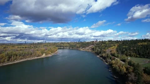 North Saskatchewan River Fall, October 3, 2024 Stock Footage 287346216
