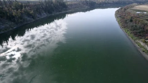 North Saskatchewan River Stock Footage 256054127