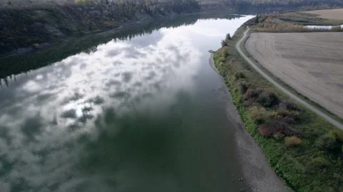 North Saskatchewan River Stock Footage 256054138