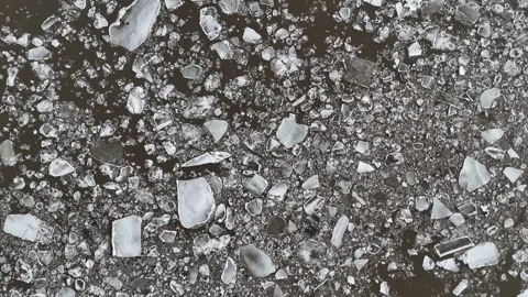 North Saskatchewan River Ice Breakup Stock Footage 339780324