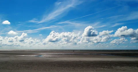 On The North Sea Beach of St. Peter-Ording Stock Footage 65727034