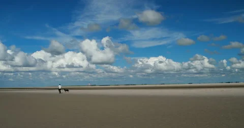 On The North Sea Beach of St. Peter-Ording Stock Footage 65729585