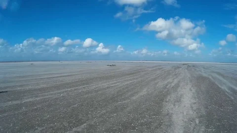 On The North Sea Beach of St. Peter-Ording Stock Footage 78723409