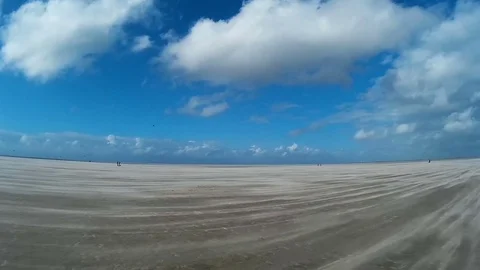 On The North Sea Beach of St. Peter-Ording Stock Footage 78724030