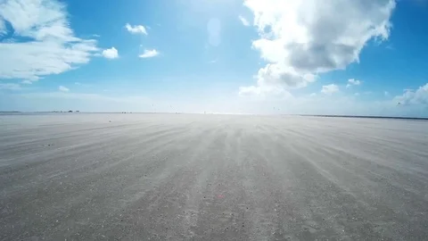 On The North Sea Beach of St. Peter-Ording Stock Footage 78724202