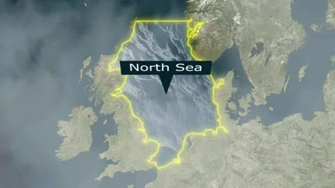 North Sea Map - Clouds Effect Stock Footage 266993795