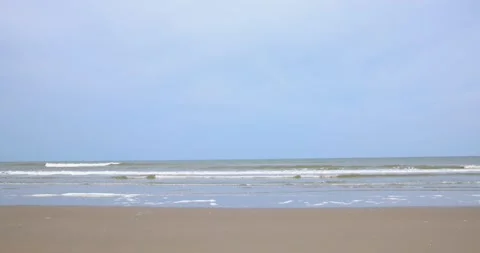 The North Sea, waves, sandy shore and peace. Copy space Stock Footage 241511804