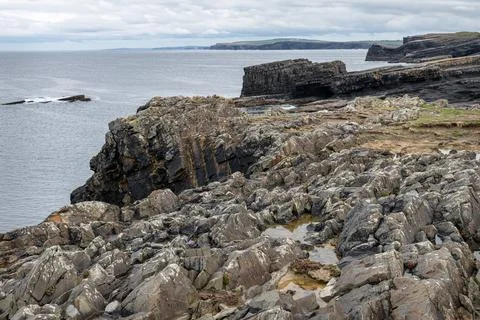 The North side cliffs of Loophead Peninsular, County Clare, Ireland Stock Photos
