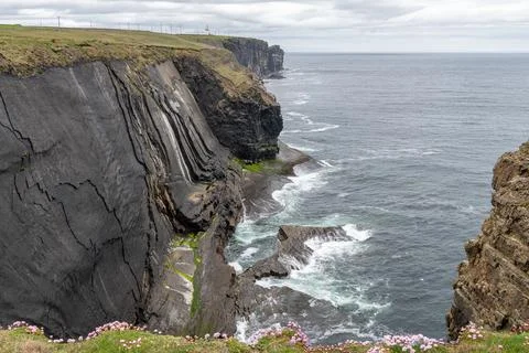 The North side cliffs of Loophead Peninsular, County Clare, Ireland Stock Photos