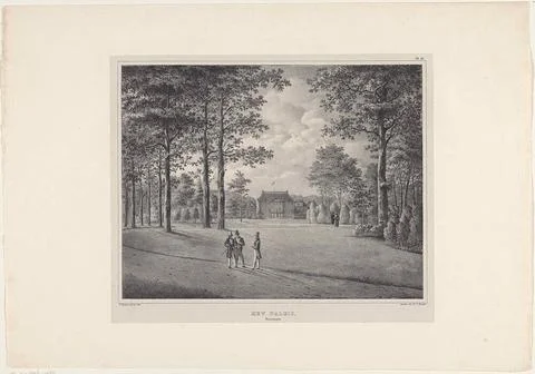 North side of Palace Het Loo; Twelve faces in Park Het Loo; XII found in t... Stock Photos
