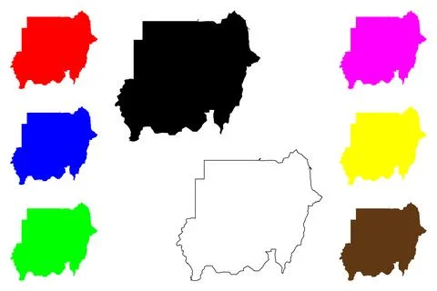 North Sudan map vector illustration, scribble sketch Republic of the Sudan Stock Illustration