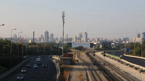 North Tel Aviv. panoramic view of the city Stock Footage 57732590